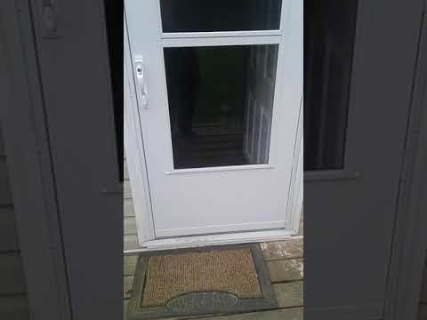 Modified standard storm door cut for mobile home Modified standard storm door cut for mobile home
