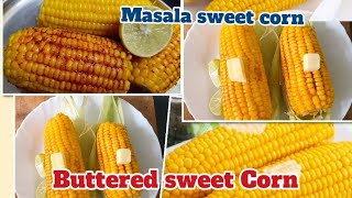 Boil Sweet corn Recipe I  How to make Buttered sweet corn cob I Masala sweet corn cob recipe