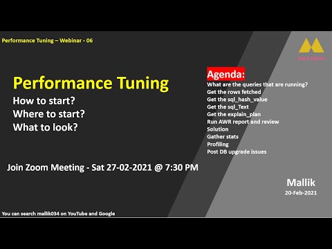 Webinar-06 - Performance Tuning Profiling in Oracle Oracle Database Performance Tuning