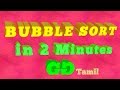 Bubble Sort Algorithm Explanation in 2 minutes | Animation | Geeks for Geeks Tamil