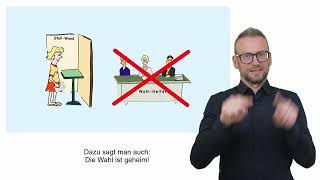 Animationsvideo zu den Wahlen 2023: (3) Wie wähle ich im Wahlraum? (DGS)