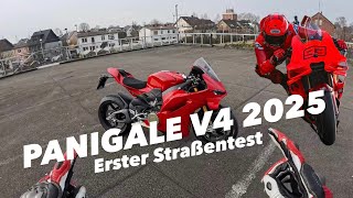 DUCATI PANIGALE V4S 2025. First test on the road and sound check