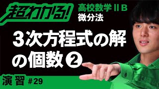 ３次方程式の実数解の個数❷極大値×極小値【高校数学】微分法＃２９