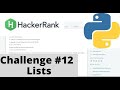 Hackerrank Python | Challenge #12 | Lists | if-elif-else