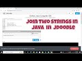 how to concatenate two strings in java in jdoodle | how to join two strings in jdoodle in java