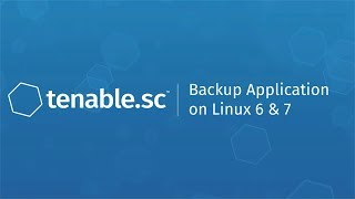 Backup Tenable.sc on Linux