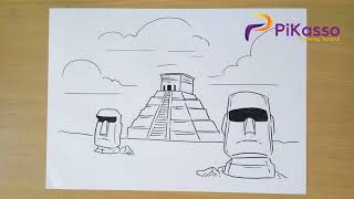 How to Draw Ancient Mayan Pyramids
