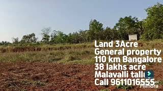 3Acre Rtc 2.5 acre land 38 lakhs acre 1/2 km bustop Malavalli talluk Call 9611016555