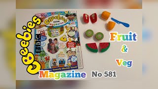 CBeebies magazine no. 581 may/2021 with fruit 🍉 \u0026 veg set🥕🥝🫑