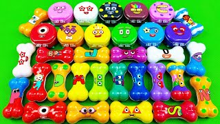 Numberblocks – Looking Rainbow SLIME with Mini Suitcases Bones Coloring! Satisfying ASMR