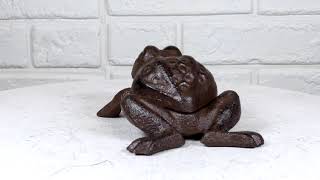 Ebros Rustic Vintage Cast Iron Garden Frog Toad Decorative Key Box Small Figurine