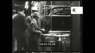 1920s, 1930s USA, People Queuing For Cinema Tickets, Box Office, 16mm
