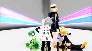 『Len, Piko, Oliver, Ryuuto』My Room Disco Night【MMDxVOCALOID3cover】