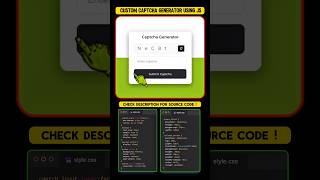 CUSTOM CAPTCHA GENERATOR using html css Javascript #coding #programming