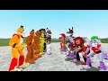 ALL FREDDYS VS ALL FOXYS FNAF 1-9 SECURITY BREACH AND OTHERS In Garry's Mod! Five Nights at Freddys