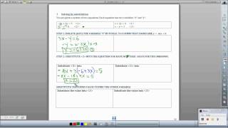 Solving by substitution