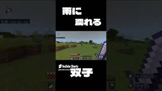 [マイクラ] 雨に濡れる双子 [マインクラフト] #shorts #short #マイクラ #マインクラフト #Minecraft