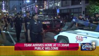 Fans celebrate after Cavs win NBA Championship