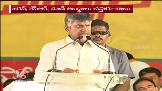 AP CM Chandrababu Speech At Udayagiri TDP Public Meeting | Election Campaign | V6 News