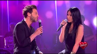 Anggun and Christophe Maé performing Charly during the show Televie