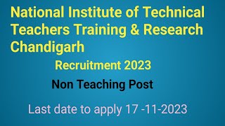 NITTTR Chandigarh Recruitment 2023