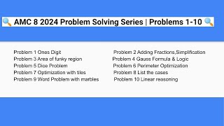 🔍2024 AMC 8 Problem Solving Series | Problems 1-10🔍