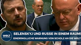 NEW YORK: UN-Generaldebatte! Selenskyj und ein Russe im Raum! Klartext von Scholz in Richtung Putin