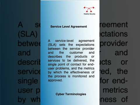 CyberSecurity Definitions Service Level Agreement