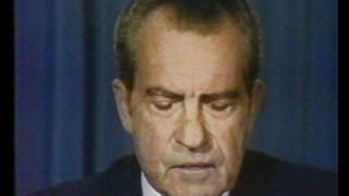 Richard Nixon resigning as President of the United States