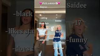 Pick a sister!⭐️ #tiktok #dance #preppyyy #notenoughnelsons #preppygurwm #skincaremakeup #viralvideo