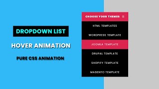 Dropdown List Hover animation | CSS Animation