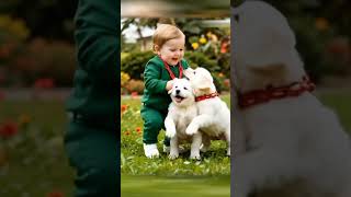 Cute baby Dancing With little puppy #puppy #cutebaby #dancing