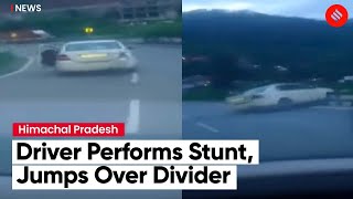 A Speeding Car In Solan, Himachal Pradesh Jumps Over A Divider and Rams On NH-5