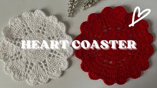 Beautiful Crochet Heart Coaster Tutorial | Step-by-step