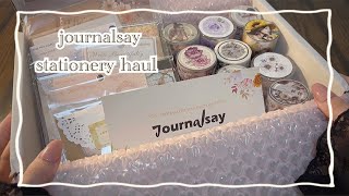 【Unboxing】開封してコラージュする＊stationery haul 📦 journalsay  ASMR