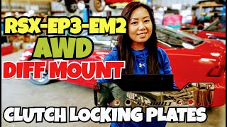 RSX-EP3-EM2 NEW AWD DIFF MOUNT DESIGN ⛔CLUTCH LOCKING PLATES⚠️87 RX7 and 66 STATIC BUG PULLS UP🏁