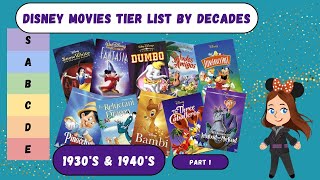 Ranking Disney Classics | 1930s \u0026 1940s Tier List | Part 1