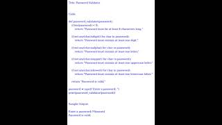 Password Validator (Python) [datasciencecookie.com]