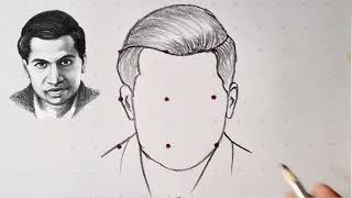 Srinivasa Ramanujan Drawing // Mathematics Day drawing