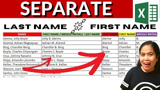 HOW TO SEPARATE FULL NAME TO LAST NAME, FIRST NAME (under 1 minute) / EASY EXCEL TUTORIAL 2026
