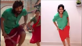 Allu Arjun's fan girl recreates dance steps from Pushpa song Saami Saami in viral video.