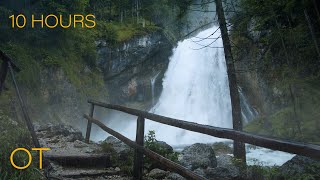 Mesmerizing Waterfall in the Rain | Relaxing Rain & Waterfall Sounds for Sleeping | Studying