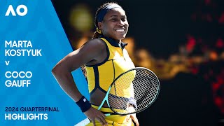 Marta Kostyuk v Coco Gauff Highlights | Australian Open 2024 Quarterfinal