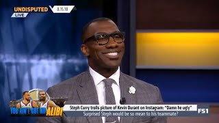 Skip & Shannon on Steph Curry Calls Kevin Durant UGLY on Instagram! UNDISPUTED