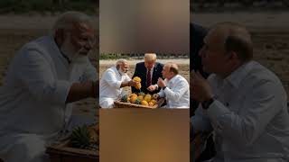 Trump, Modi and putin are eating pineapple