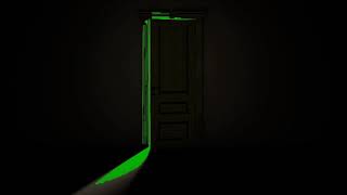 Dark Room With Spooky Squeaking Door green screen