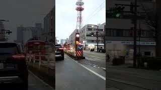 路面電車 天国 ジュビラン CENTRAM 電気ビル前 停留場 駅 交差点 Eléctrico Straßenbahn Tranvía Tram トラム TOYAMA 富山市 富山 2023年12月