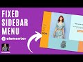 Fixed Sidebar with Menu - Elementor Wordpress Tutorial