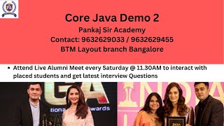 Core Java demo session 2 - Pankaj Sir Academy