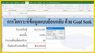 วิเคราะห์การกู้เงิน ด้วย Goal Seek ใน Excel